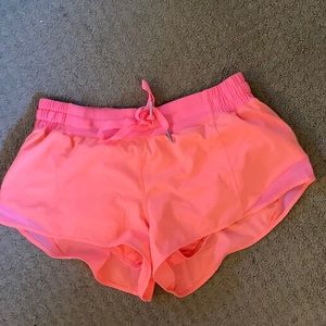 Hot pink Lululemon workout shorts